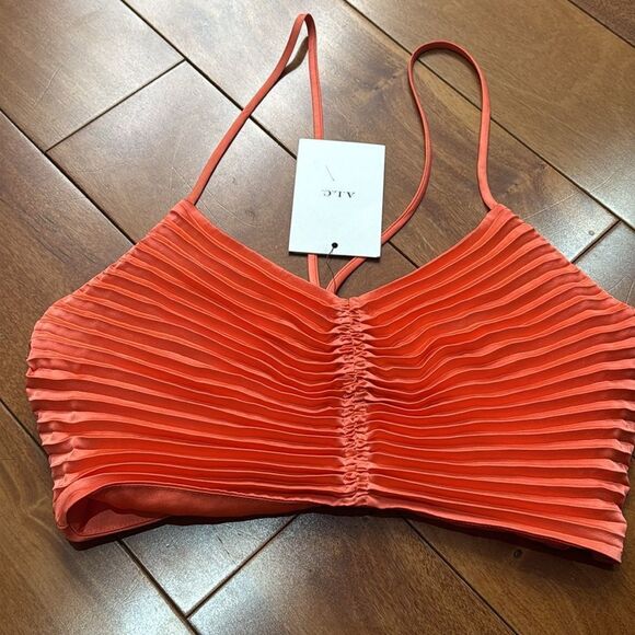 NWT ALC Pleated Coral Crop Camisole Top size 2 - Picture 4 of 12
